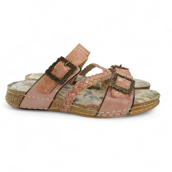 L'ARTISTE by Spring Step Astra Slide Sandals Women's 9.5-10/41 Pink Leather - Picture 4 of 11